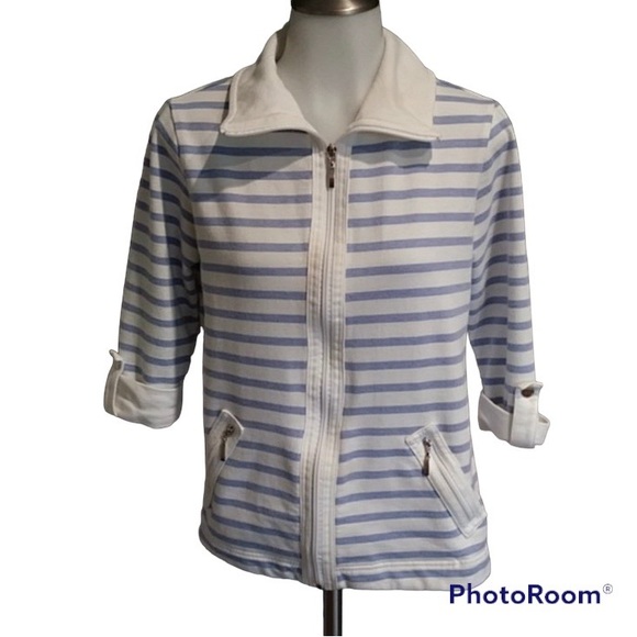 KAREN SCOTT Zip-Up in Stripes - Picture 10 of 10